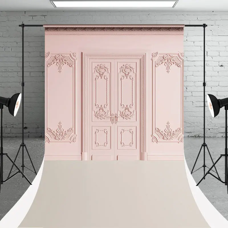 Pink Gypsum Line Door Photography Sweep Backdrop - Aperturee