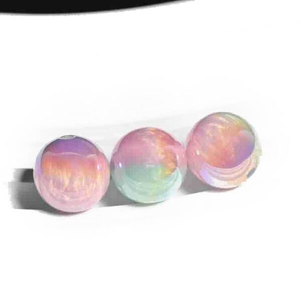30Pcs Gradient Color & UV Plating Rainbow Iridescent Opaque Resin Beads