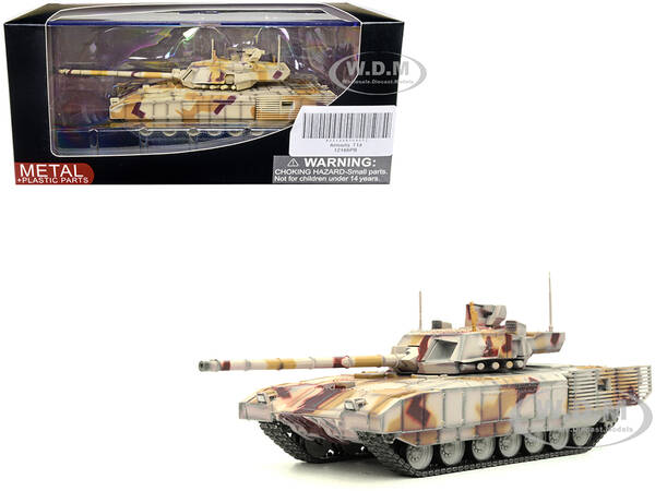 Russian T14 Armata MBT (Main Battle Tank) Multi-Desert Camouflage Armor Premium Series 1/72 Diecast Model by Panzerkampf
