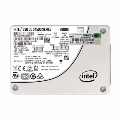 877013-003 HP 960GB Multi-Level Cell SATA 6Gb/s Read Intensive LFF 3.5-Inch Solid State Drive for ProLiant DL20 Gen10