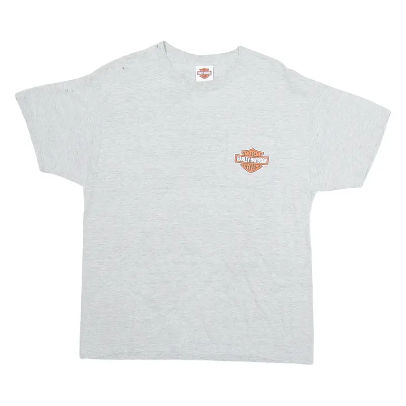 HARLEY DAVIDSON Mens T-Shirt Grey L
