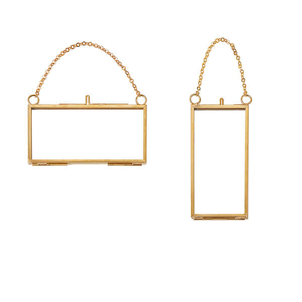 Brass Glass Hanging Photo Frame