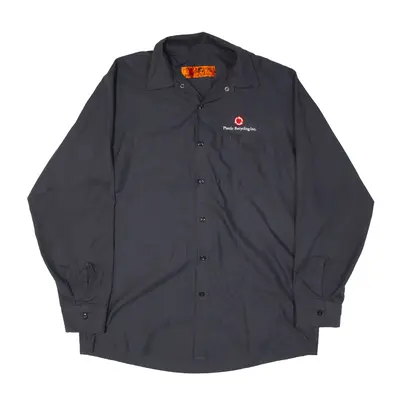 RED KAP Worker Shirt Grey Long Sleeve Mens L