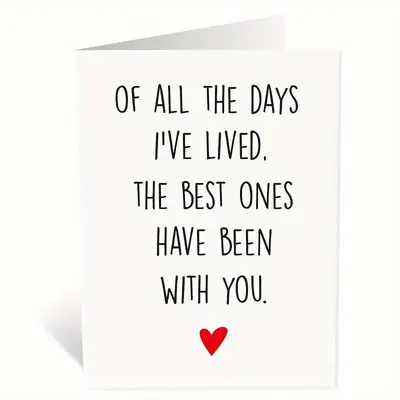 Romantic Anniversary Card with Envelope, 1 Count Wedding Anniversary Gift Card, Birthday Card, Greeting Card for Husband Him ...