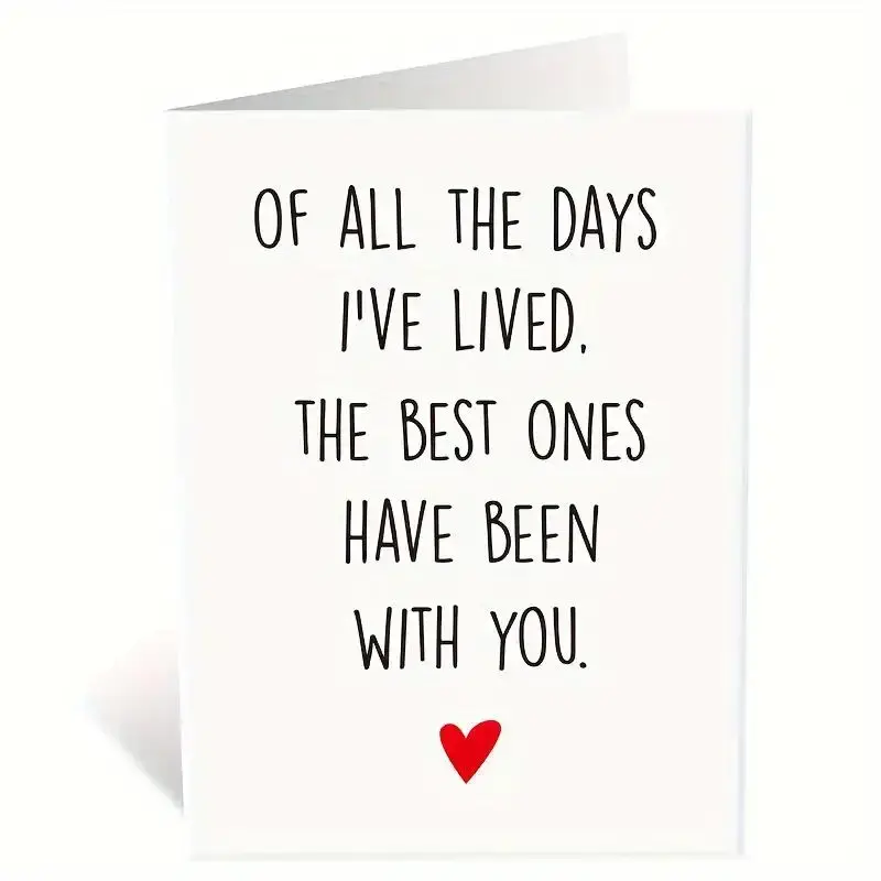 Romantic Anniversary Card with Envelope, 1 Count Wedding Anniversary Gift Card, Birthday Card, Greeting Card for Husband Him ...