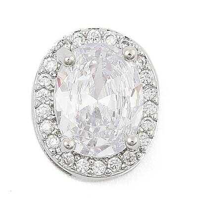 Brass Micro Pave Cubic Zirconia Slide Charms
