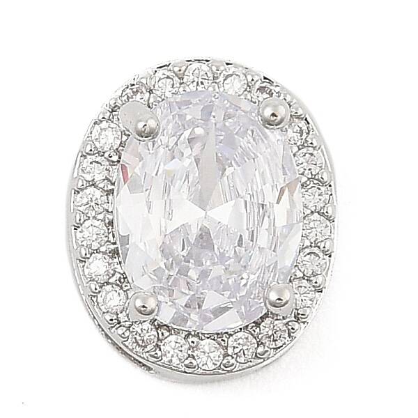 Brass Micro Pave Cubic Zirconia Slide Charms