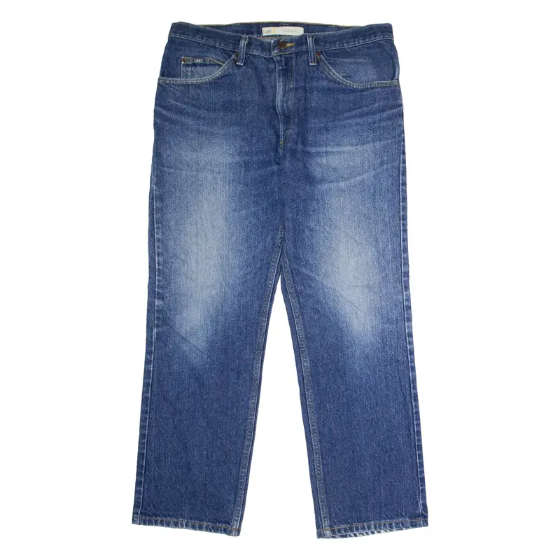 LEE Mens Jeans Blue Regular Straight Stone Wash W36 L29