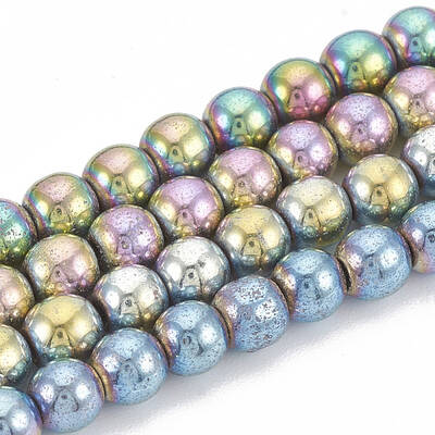 Electroplate Non-magnetic Synthetic Hematite Beads Strands