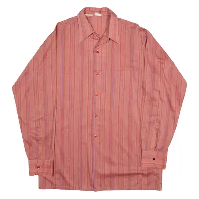 FREY Shirt Pink Striped Long Sleeve Mens M
