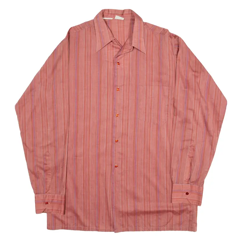 FREY Shirt Pink Striped Long Sleeve Mens M