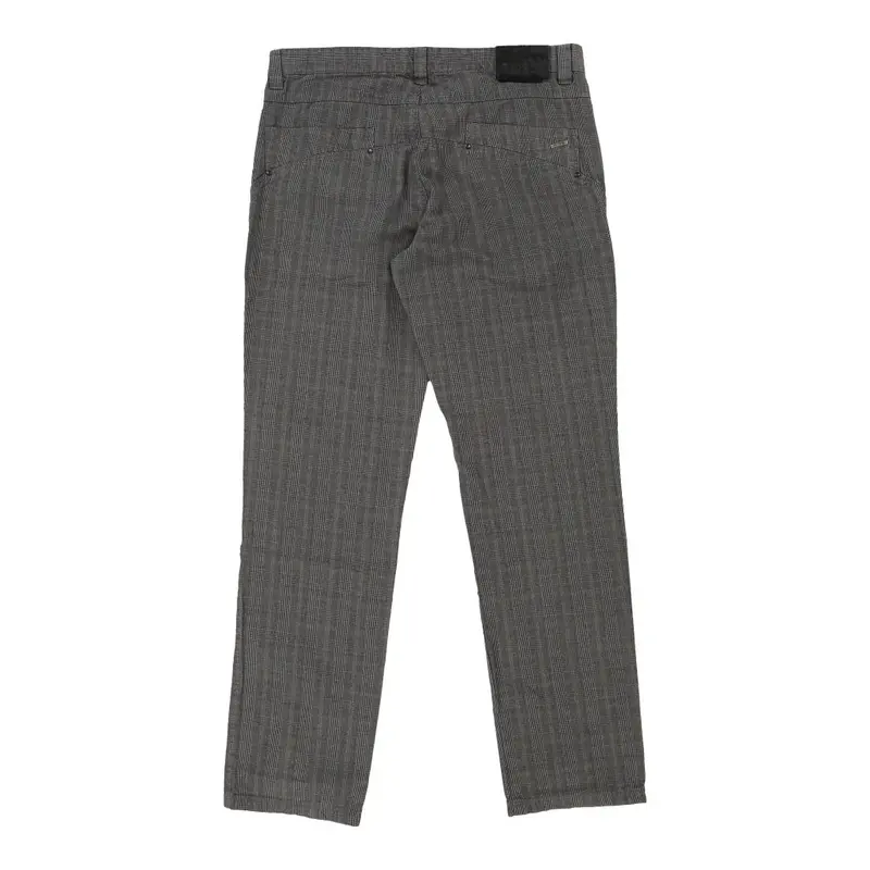 Key - Up Checked Trousers - 38W 35L Grey Cotton