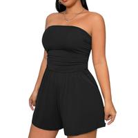 AUXDIO Women Summer Casual Strapless Romper Sleeveless Off Shoulder Short Jumpsuits 2025 Beach Vacation Clothes Fashion Women...