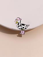 Cute Cow Print Duck Design Brooch, Fashionable Animal Design Brooch, Enamel Pin Suitable for Backpacks, Jeans, Scarves, Hats ...