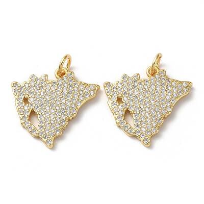 Rack Plating Brass Micro Pave Cubic Zirconia Pendants
