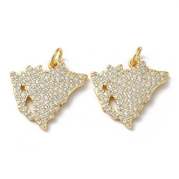 Rack Plating Brass Micro Pave Cubic Zirconia Pendants