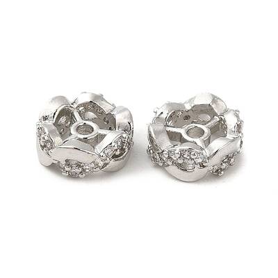 Rack Plating Brass Cubic Zirconia Beads