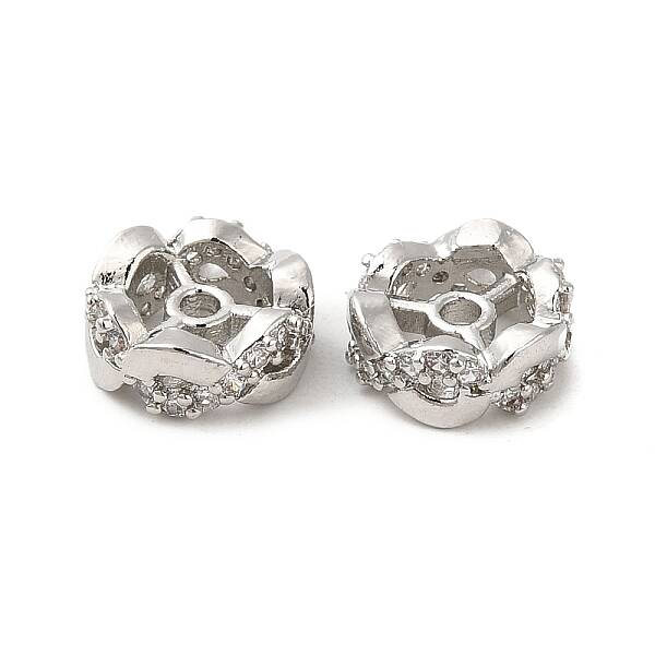 Rack Plating Brass Cubic Zirconia Beads