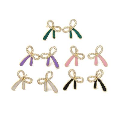 Bowknot Brass Stud Earrings