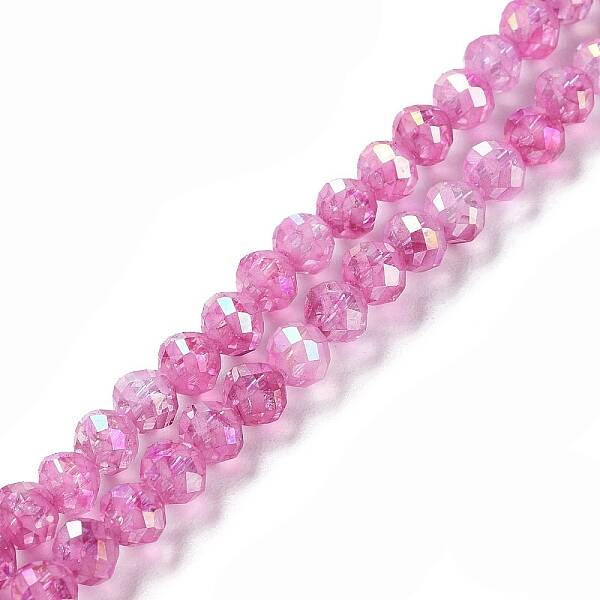 Transparent Electroplate Glass Beads Strands