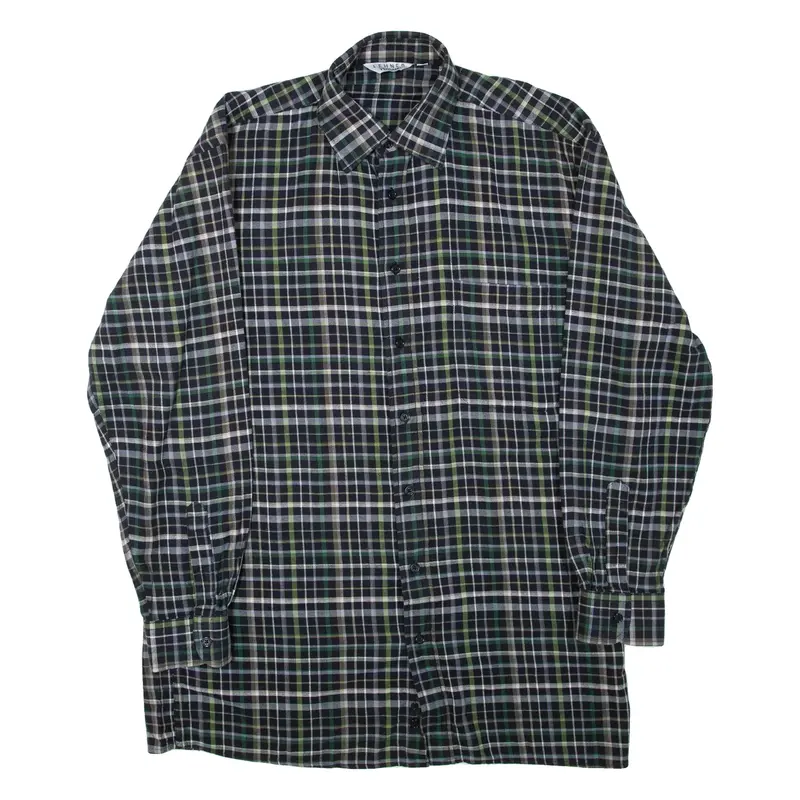 LEHNER VERSAND Mens Shirt Blue Check Long Sleeve XL