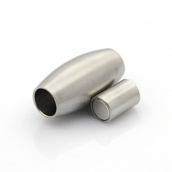 Tarnish Resistant 304 Stainless Steel Matte Surface Magnetic Clasps with Glue-in Ends