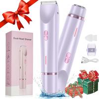 Mother's Day Gift, Electric Shaver, 1 Box Rechargeable Waterproof Double Head Hair Removal Machine & Accessories, Women's Ha...