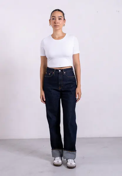 Organic Cotton Crew Cropped T-Shirt, White | Size: S