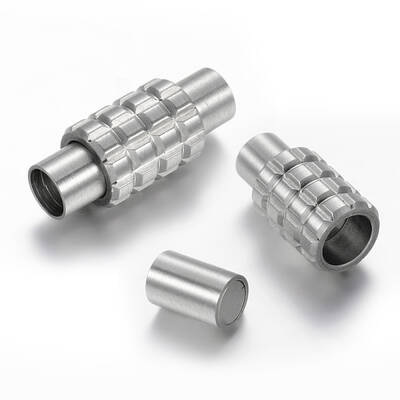 Tarnish Resistant Column 304 Stainless Steel Magnetic Clasps with Glue-in Ends