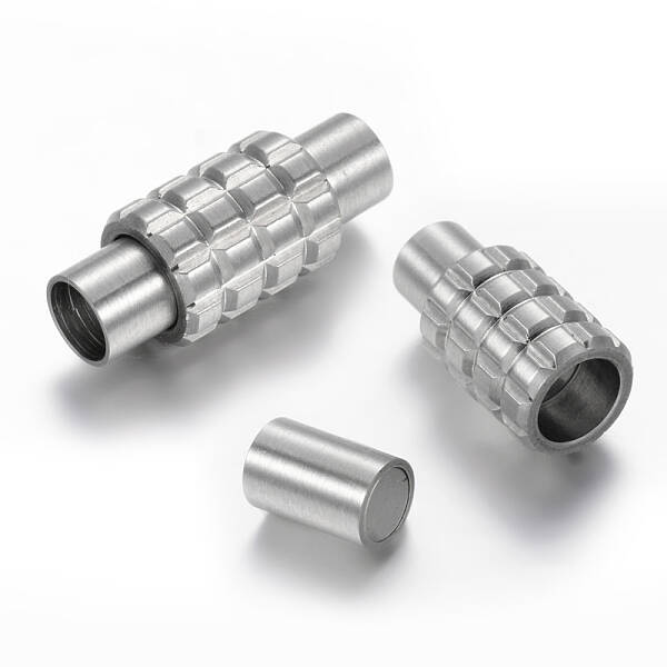 Tarnish Resistant Column 304 Stainless Steel Magnetic Clasps with Glue-in Ends