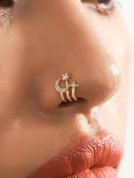 Elegant Rhinestone Decorated Nose Ring, Women's Fashionable Body Jewelry for Party, Daily Clothing Decor, Trendy All-match & ...