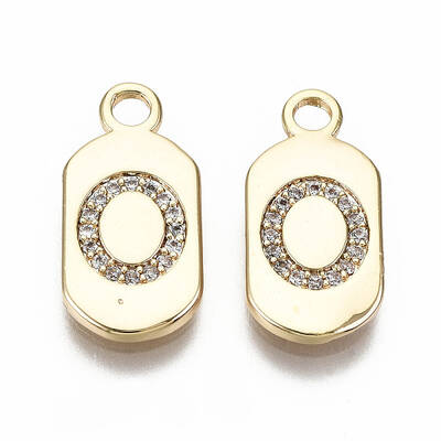 Brass Micro Pave Clear Cubic Zirconia Pendants