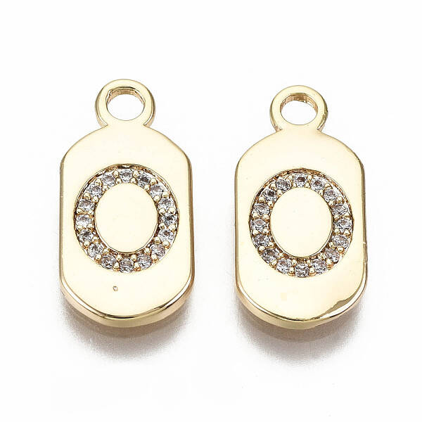 Brass Micro Pave Clear Cubic Zirconia Pendants