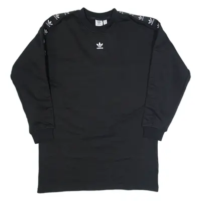 ADIDAS Oversized Womens Jumper Dress Black Long Sleeve Knee Length UK 10