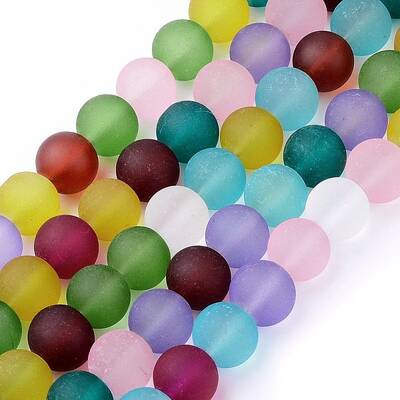 Frosted Glass Beads Strands