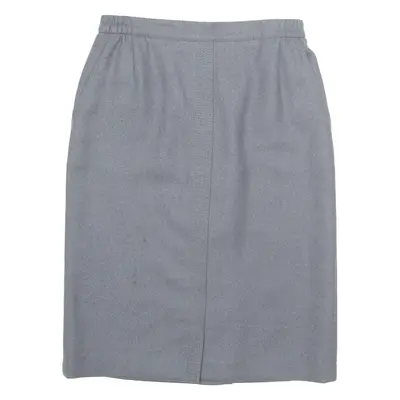 DELMOD International Womens Straight Skirt Grey Midi Wool M