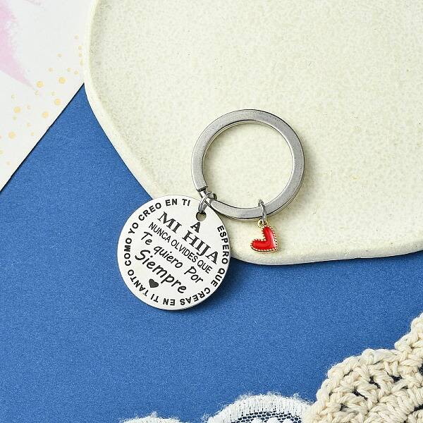 201 Stainless Steel & Alloy Enamel Keychain
