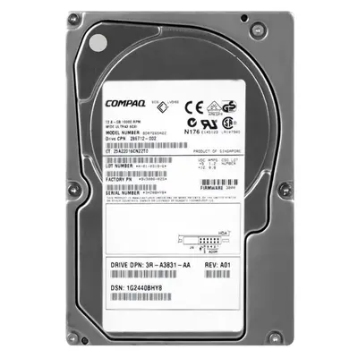 286712-002 HP 72.8GB Ultra-160 SCSI 10000 3.5-inch Hard Drive