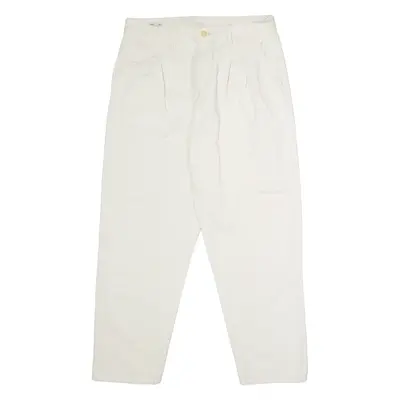 PEPE JEANS Womens Twill Trousers White Regular Tapered W32 L28