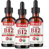 Hrvsta Methyl Vitamin B12 Organic Liquid Pure Drops - Focus on Memory, Vegan Safe Sublingual Hydroxocobalamin, 2 Fl Oz sea mo...
