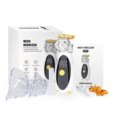 Portable Rechargeable Mesh Inhaler, 1 Count Handheld Quiet Operation Nebulizer with 3 Nebulizer Masks & Mouthpiece, Suitable ...