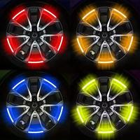 Car Wheel HUB Reflective Sticker, Tire Rim Luminous Sticker, Roadway Safety Reflective Strip for Auto Car Motorcycle Bicycle