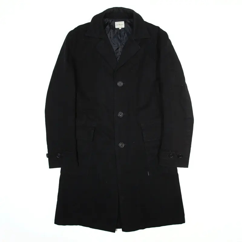 CALVIN KLEIN Jacket Black Overcoat Womens 2XL