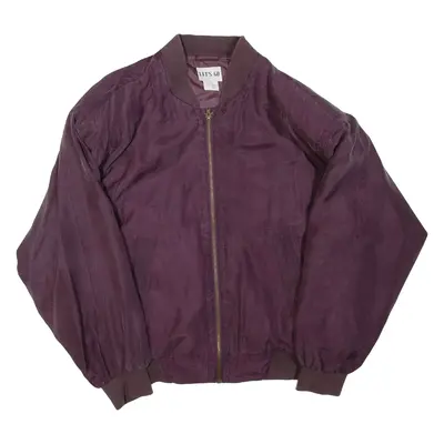 Mens Bomber Jacket Purple Silk XL