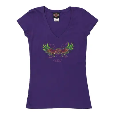 New Orleans, Louisiana Harley Davidson Graphic T-Shirt - Medium Purple Cotton