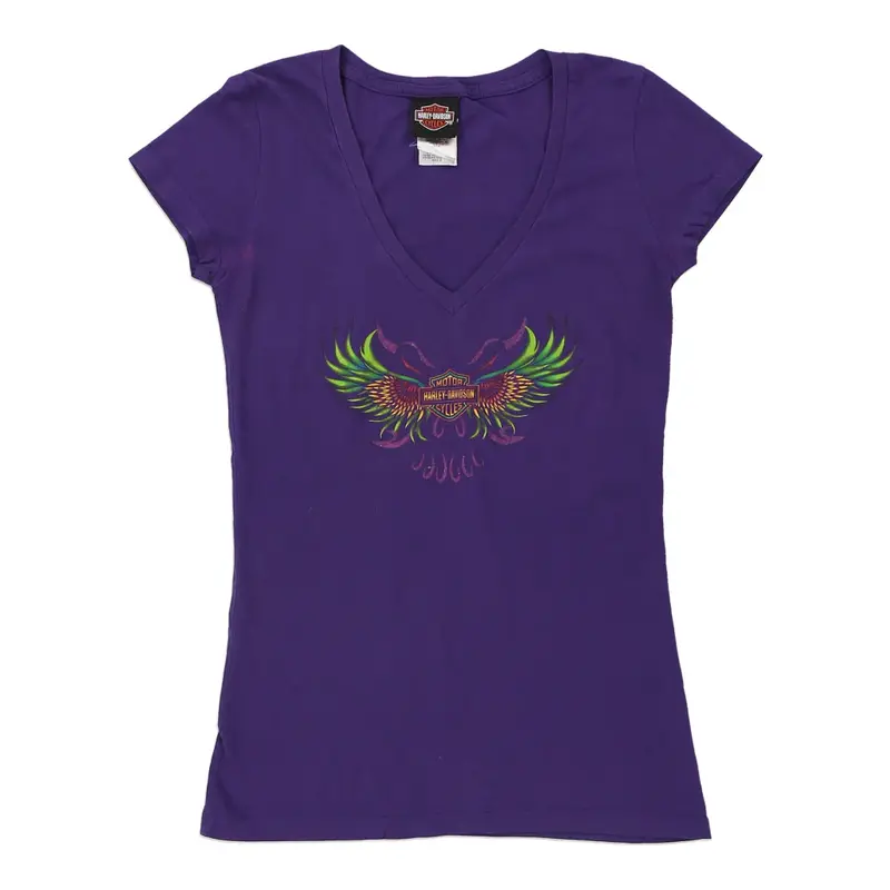 New Orleans, Louisiana Harley Davidson Graphic T-Shirt - Medium Purple Cotton