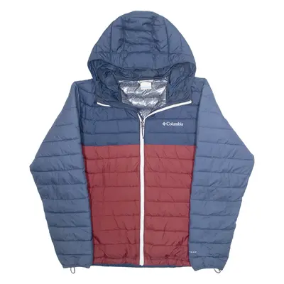 COLUMBIA Mens Rain Coat Blue Hooded XL