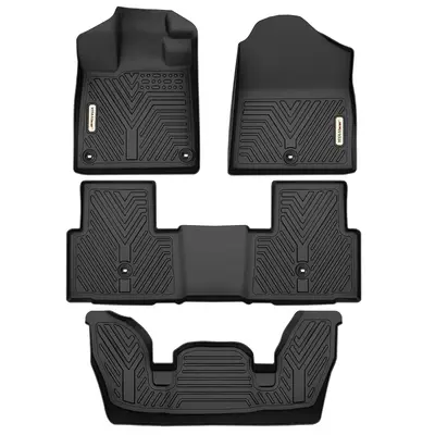 YITAMOTOR® Floor Mats 3 Row Liner Set for 2023-2025 Honda Pilot, Custom Fit Black Floor Liners, 1st, 2nd and 3rd Row All-Wea...