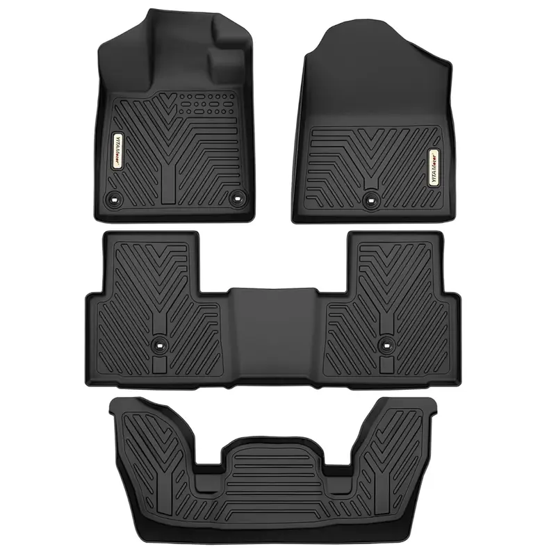 YITAMOTOR® Floor Mats 3 Row Liner Set for 2023-2025 Honda Pilot, Custom Fit Black Floor Liners, 1st, 2nd and 3rd Row All-Wea...