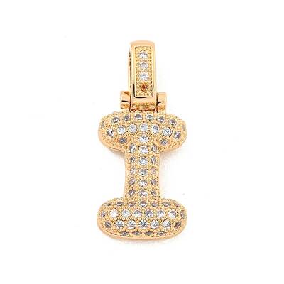 Brass Micro Pave Clear Cubic Zirconia Pendants